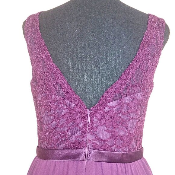 MORILEE LACE AND CHIFFON BRIDESMAID DRESS |  EGGPLANT COLOR  | SIZE 10 - Picture 4 of 12